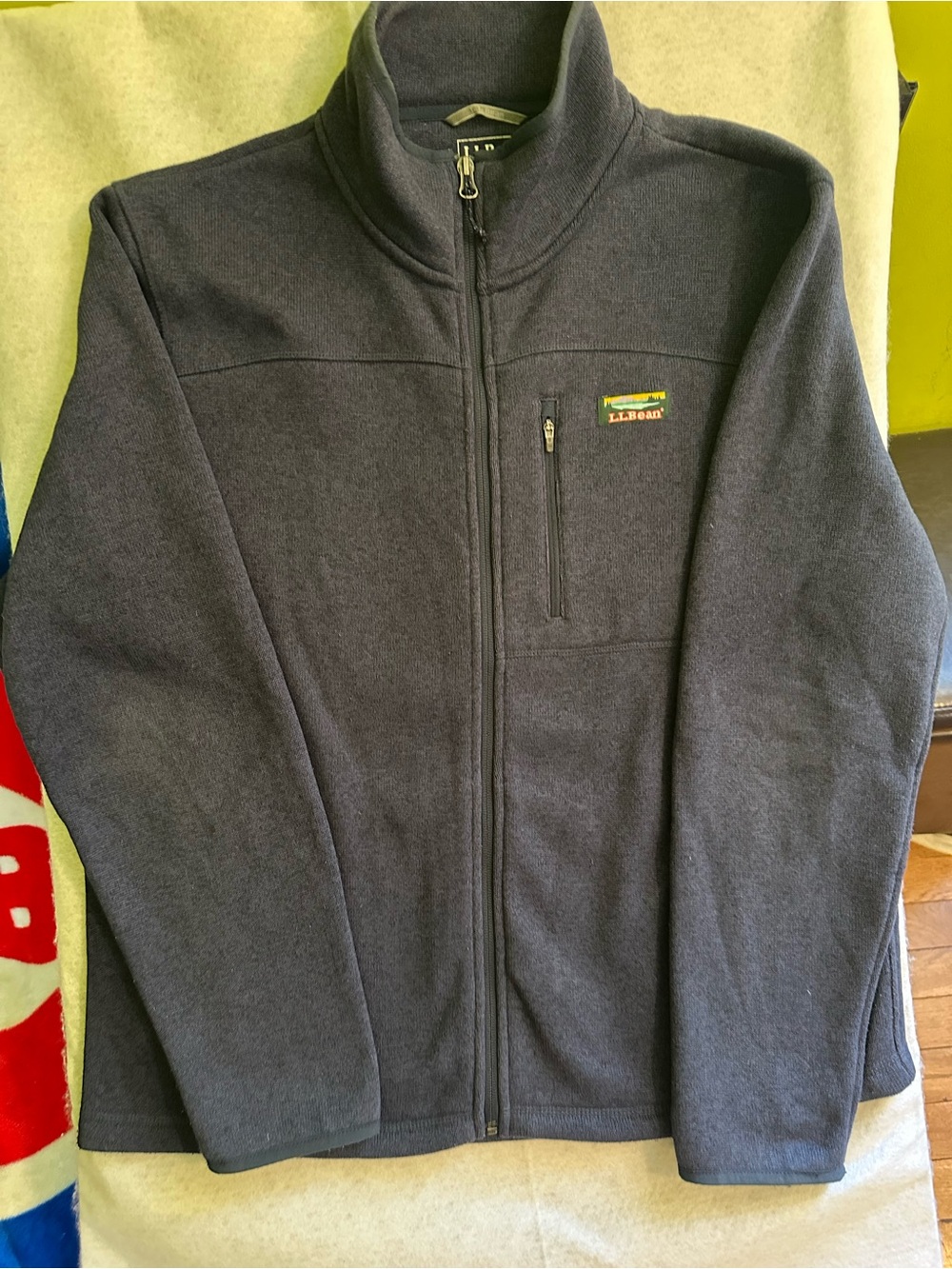L.L. Bean Men's Sweater Fleece Full-Zip Jacket - Navy Blue - Size L Reg
